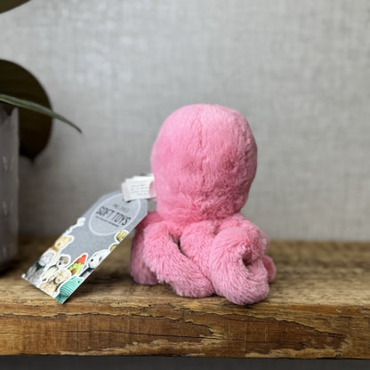 Jellycat Tiny Candie Octopus - Tiny Bright Pink Octopus Plush Beanie Retired 5”