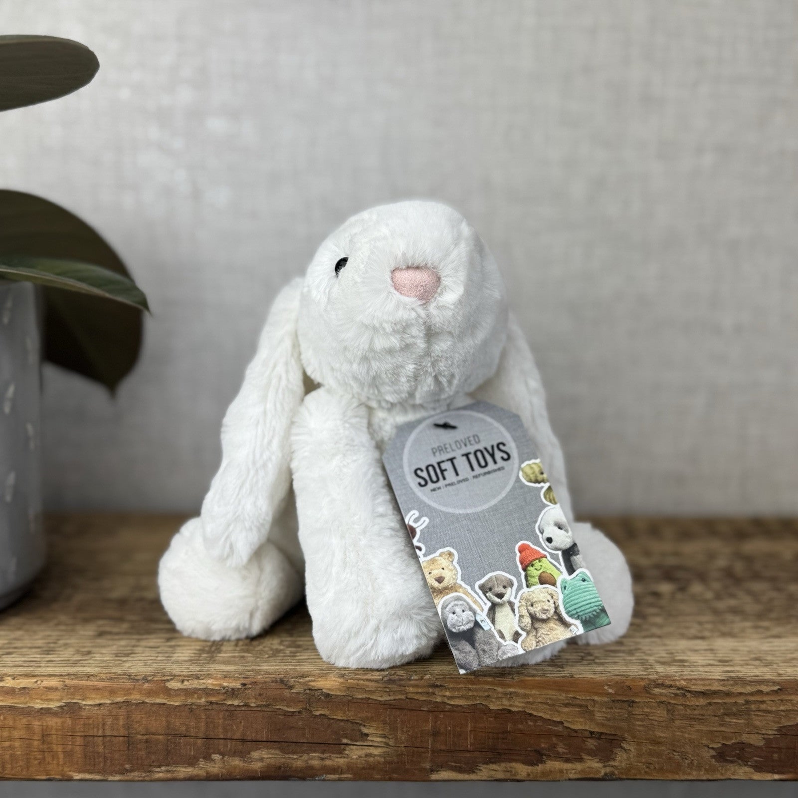 Jellycat SMALL White Smudge Bunny Rabbit - White Company White Bunny Smudge 10”