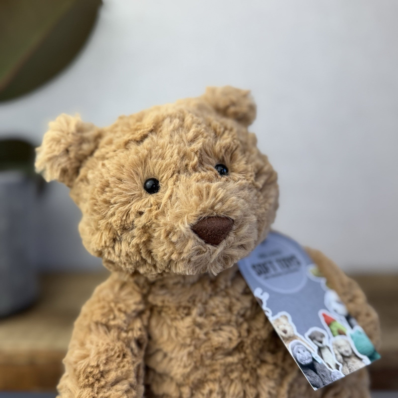 Jellycat Medium Bartholemew Bear - Jellycat Textured Tan Sitting Bear Plush 12"