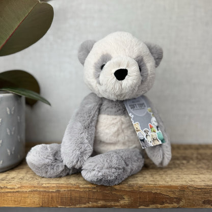 Jellycat Medium Buckley Panda - Snugglet Panda - Grey & White Beanie Panda 14”