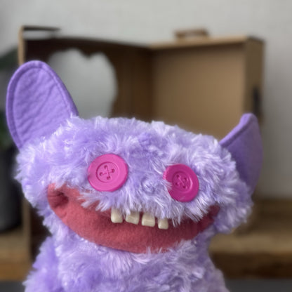Fuggler Budgie Fuggler Grin Grin Fug - Purple Fluffy Fuggler Funny Ugly Monster