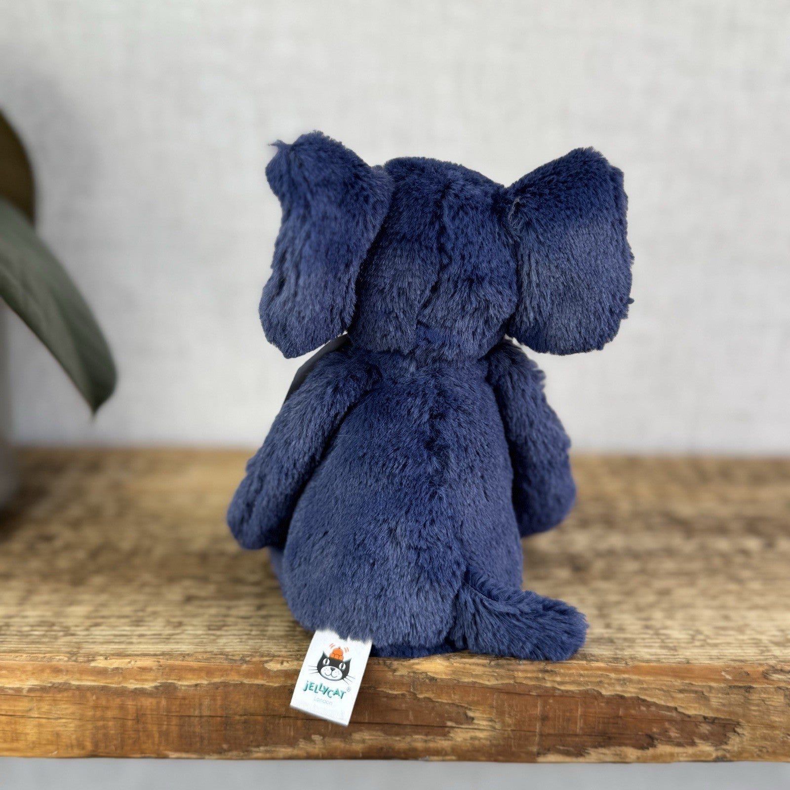 Jellycat Small Bashful Navy Elephant - Bashful Elephant Navy With Tusks NWOT 8"