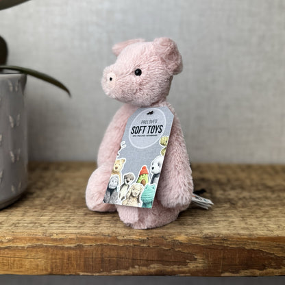 Jellycat Small Bashful Pig - Small Light Pink Piglet Beanie Soft Toy 8”