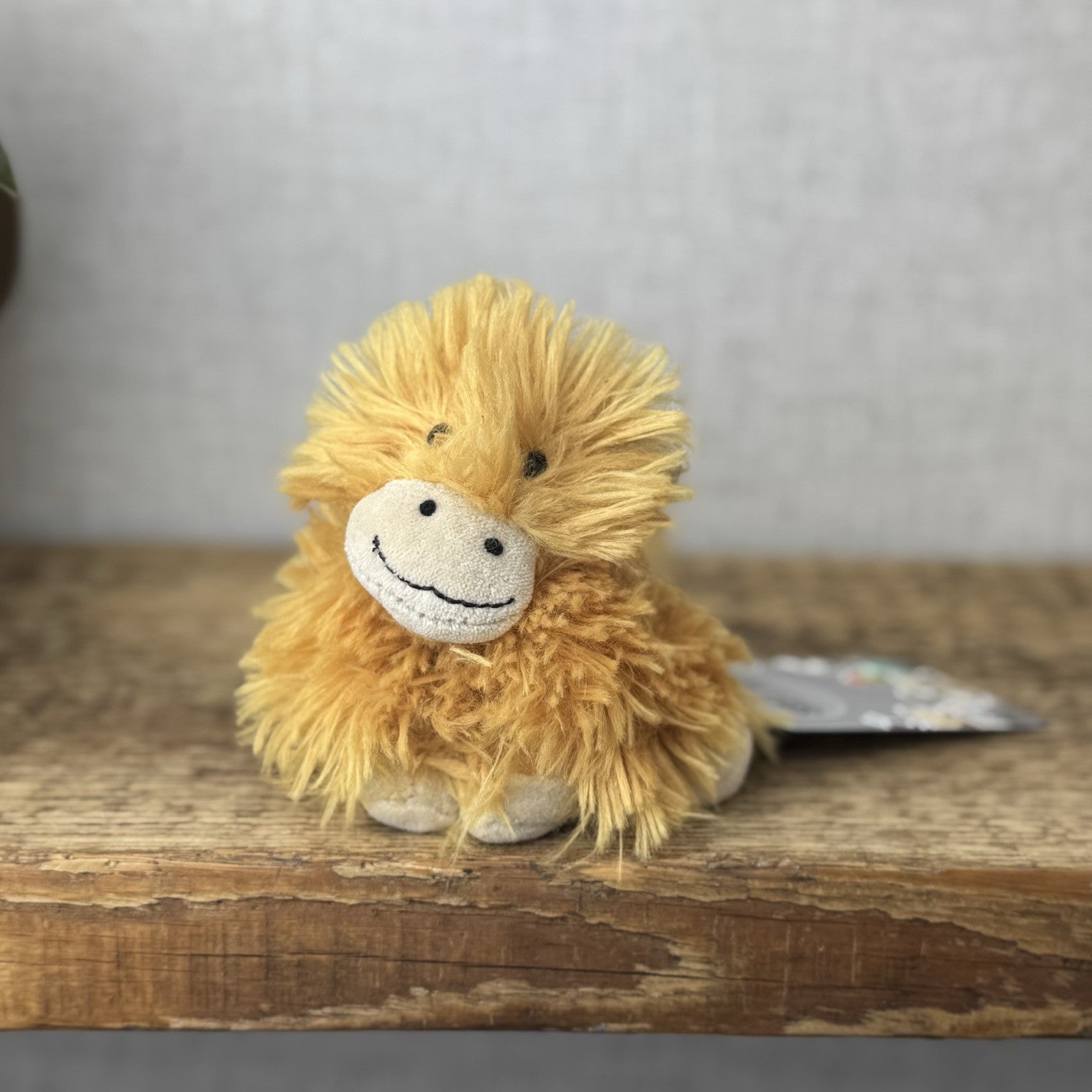 Jellycat Tiny Truffles Highland Cow - Tiny Orange Fluffy Cow Mini Beanie Toy 4”