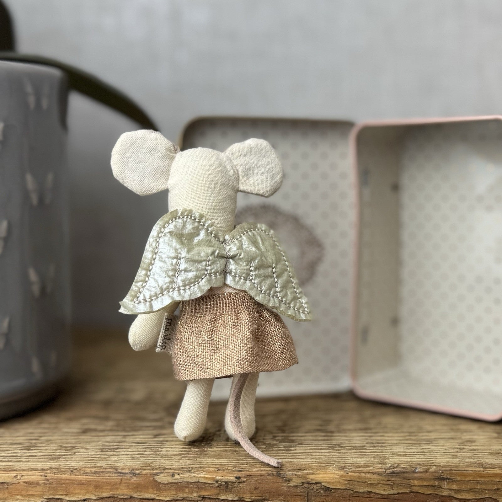 Maileg Angel Mouse, Big Sister In Book - New Without Tags Retired 2019