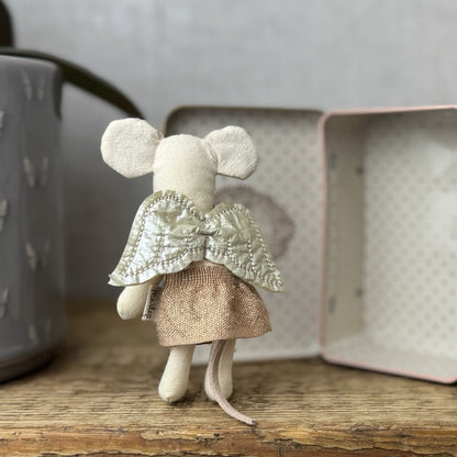 Maileg Angel Mouse, Big Sister In Book - New Without Tags Retired 2019