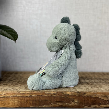 Jellycat Small Puffles Dinosaur - Small Light Green Super Soft Dino Plush 9" (2)