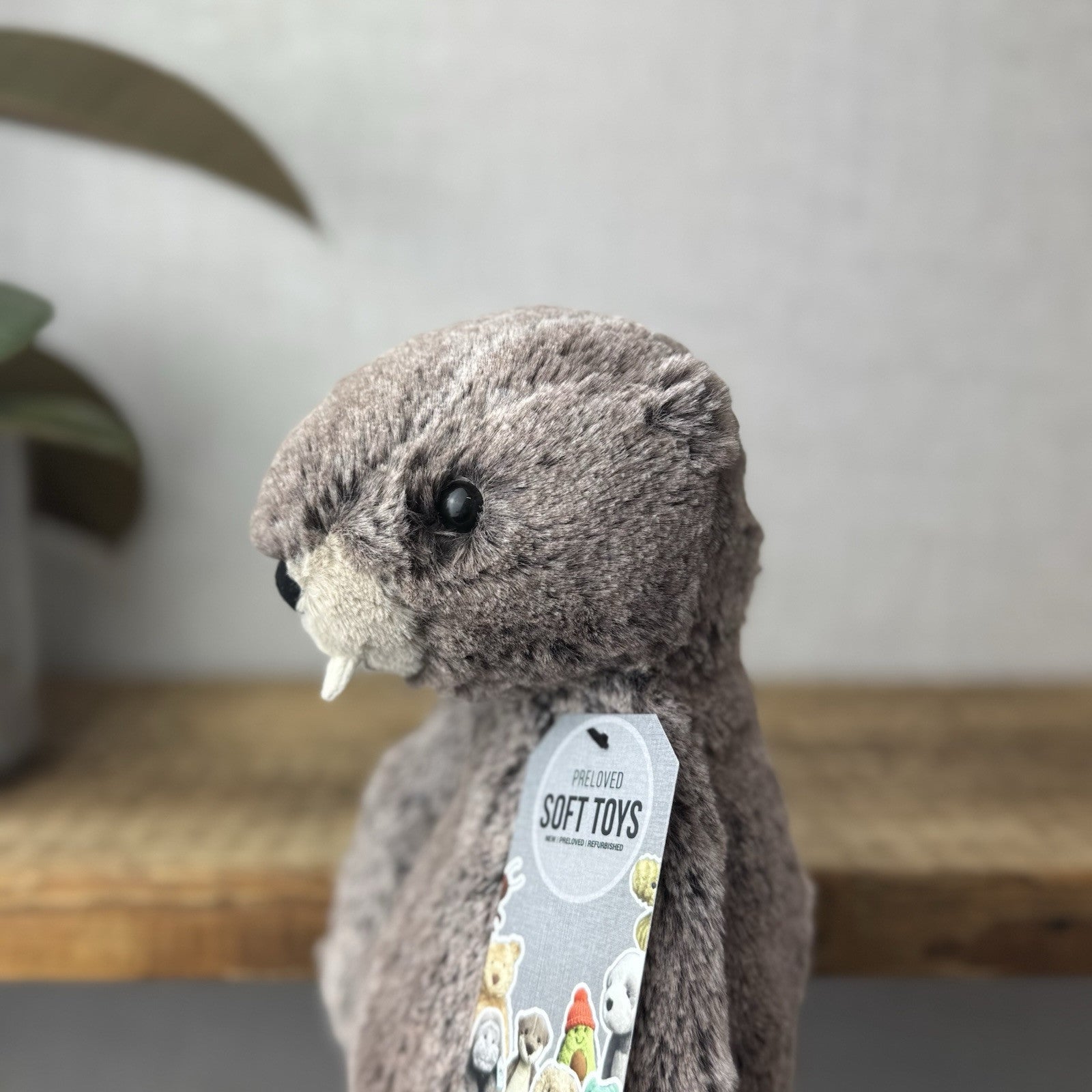 Jellycat Medium Bashful Marmot - Woodland Grey/brown Mix Cottontail Plush 12”