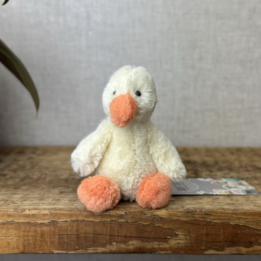 Jellycat Tiny Bashful Duckling - Tiny Yellow & Orange Duck Older Style Rare 5”