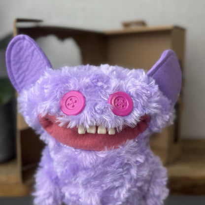 Fuggler Budgie Fuggler Grin Grin Fug - Purple Fluffy Fuggler Funny Ugly Monster
