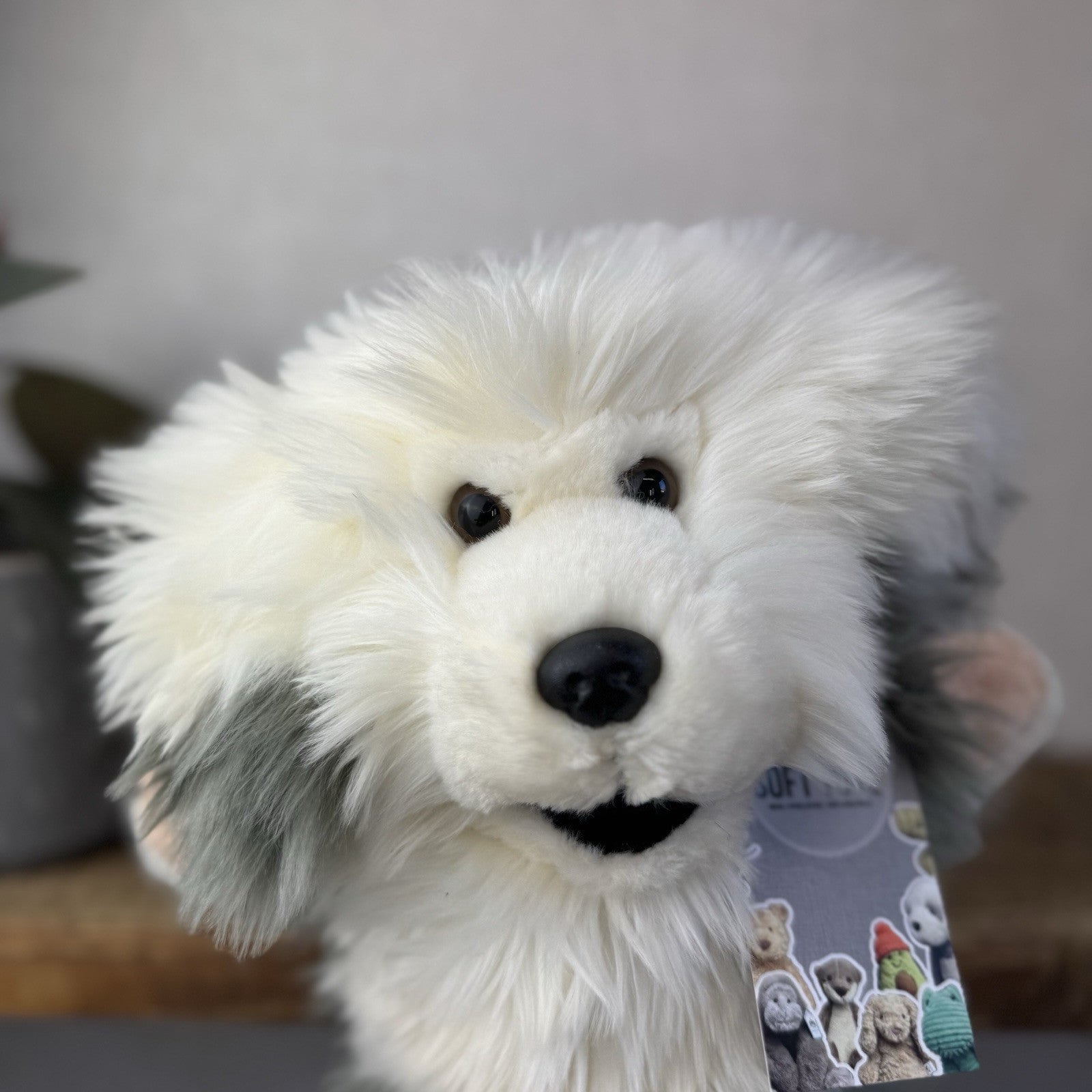 The Puppet Company - Old England Sheep Dog Long Sleeve Puppet Puppy Fluffy 14"