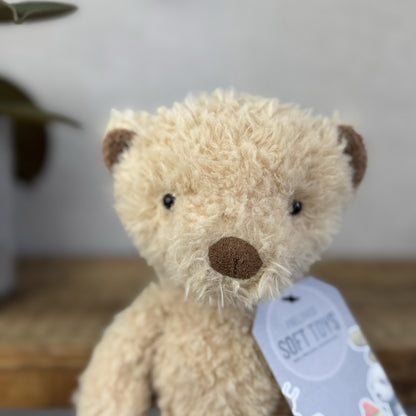 Jellycat Small Vintage Bear - Vintage Light Brown Bear Beanie Soft Toy Small 9”