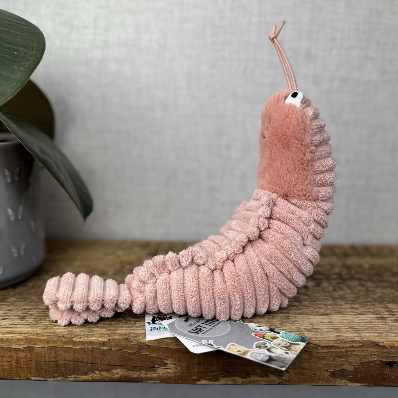 Jellycat Sheldon Shrimp Soft Toy -  Pink Prawn Sea Creature Beanie Plush 8” (#2)