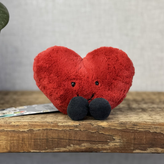 Jellycat Amuseable Red Heart - Small Heart Jellycat - Jellycat Heart - Small 4”