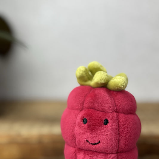 Jellycat Fabulous Fruit Rasberry Red Berry Fruit Soft Toy Food Play Beanie 4”