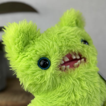 Fuggler Screech - Bright Green Fluffy Fuggler - Blue Eyes Fluffy Funny Ugly Cute