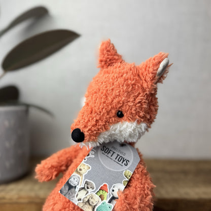 Jellycat Lupin Fox - Curly Texture Orange Fox Soft Toy Medium Retired 12”