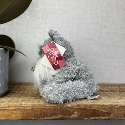 Russ Berrie Softies Toby - Grey Schnauzer Dog Soft Toy Beanie Plush Tags 8"