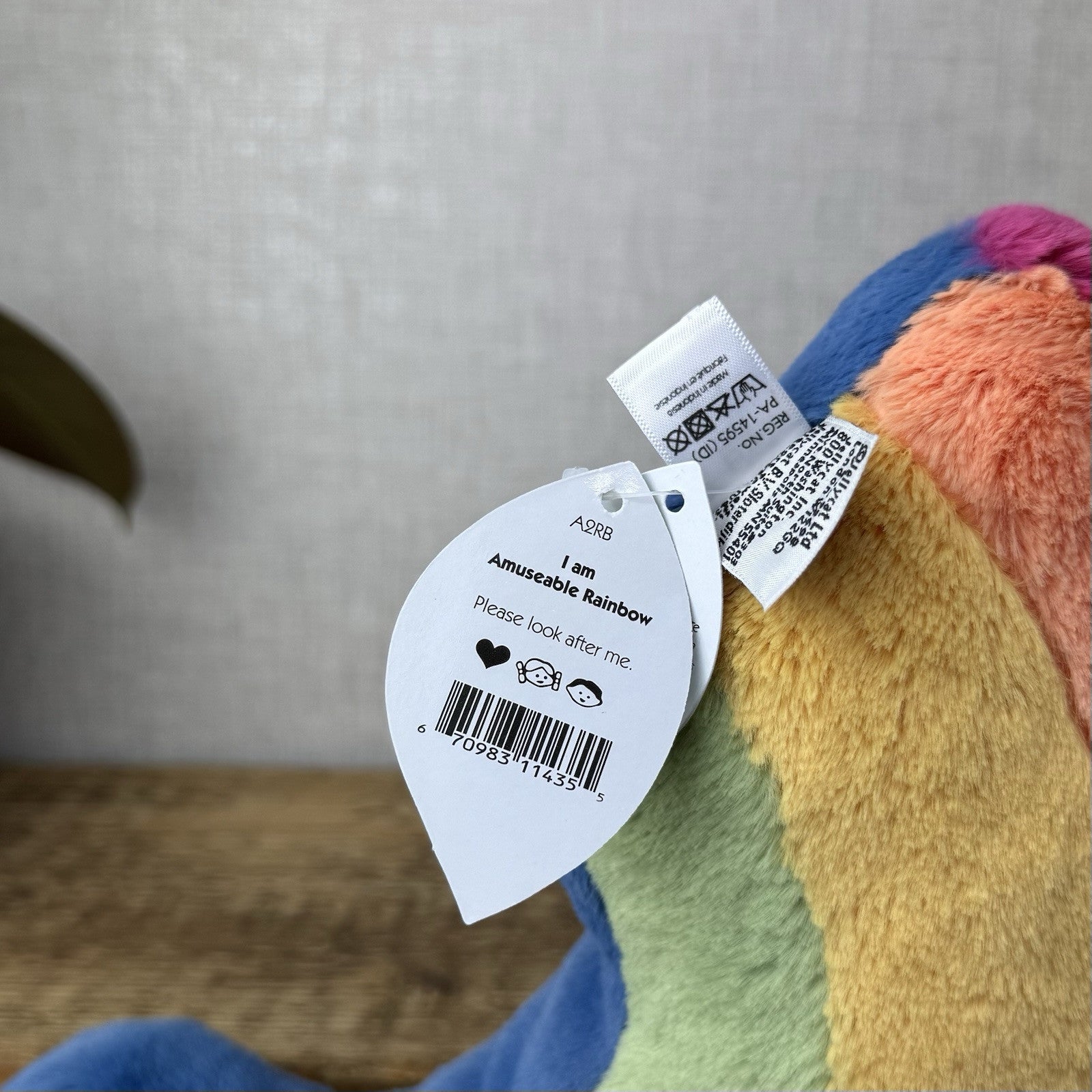 Jellycat Amuseable Rainbow - Rainbow Soft Toy Plush - Rainbow With Arms New Tags