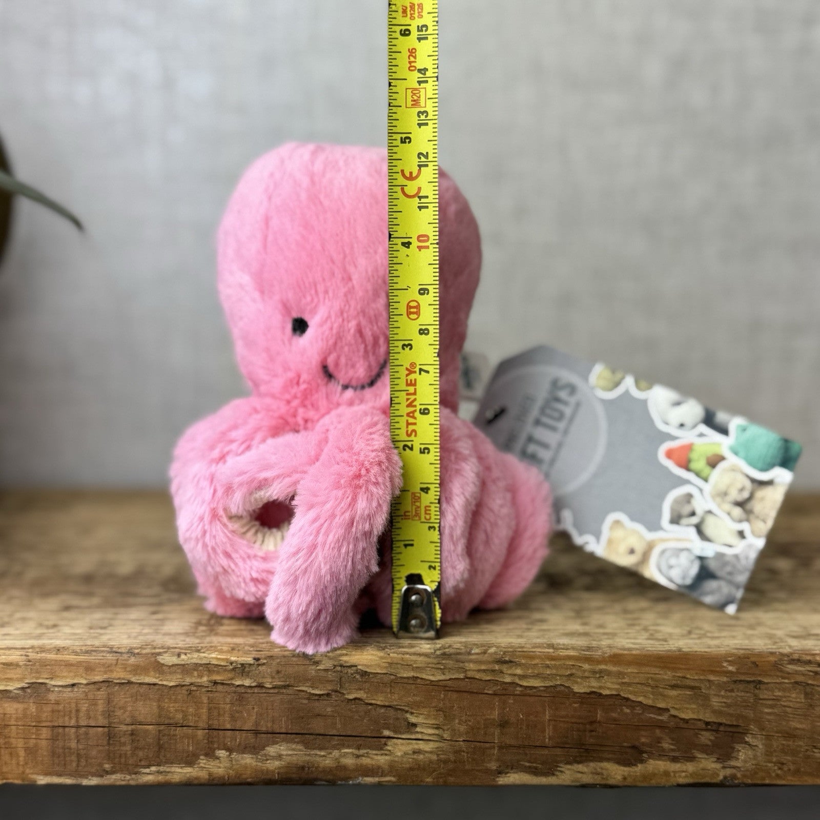 Jellycat Tiny Candie Octopus - Tiny Bright Pink Octopus Plush Beanie Retired 5”