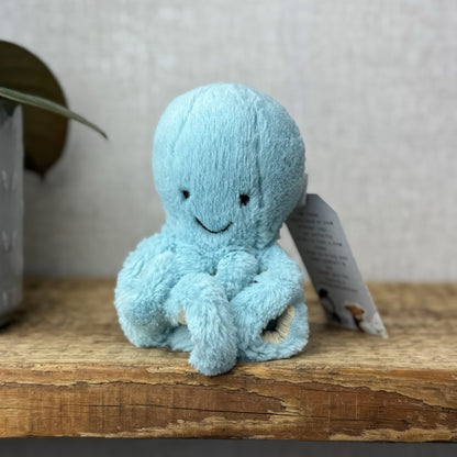 Jellycat Tiny Bobby Octopus - Small Bright Blue Octopus Tiny Small Pocket Pal 5"