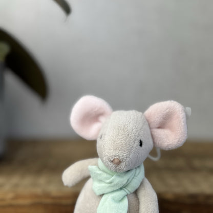 Jellycat Tiny Mouse Green - Hanging Mouse John Lewis Poppet Retired 4"