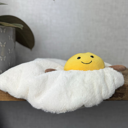 Jellycat Amuseable Fried Egg - Retired Egg Soft Toy Food Beanie Novelty Plush 8”
