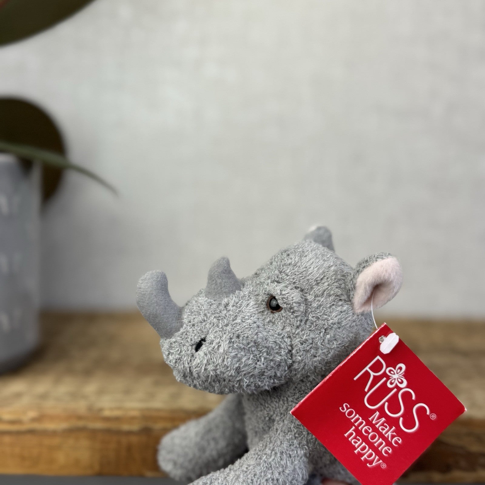 Russ Berrie Luv Pets Rhino - Small Beanie Rhino Soft Toy Plush With Tags 5"