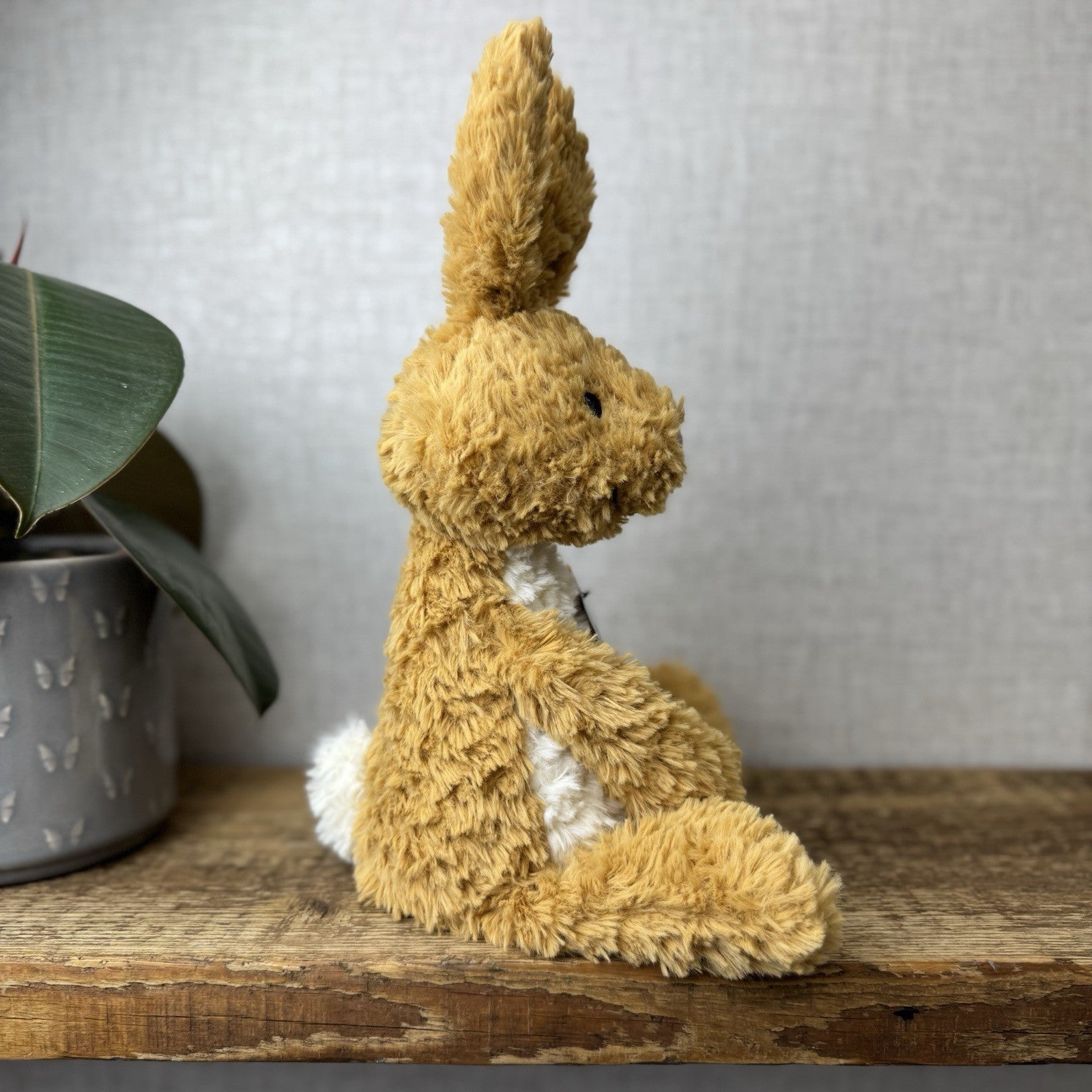 Jellycat Crumble Rabbit - Retired Textured Crumble Mustard Bunny Toy Medium 12"