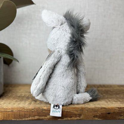 Jellycat Medium Bashful Donkey - Jellycat Donkey - Grey Donkey Beanie 12” (2)
