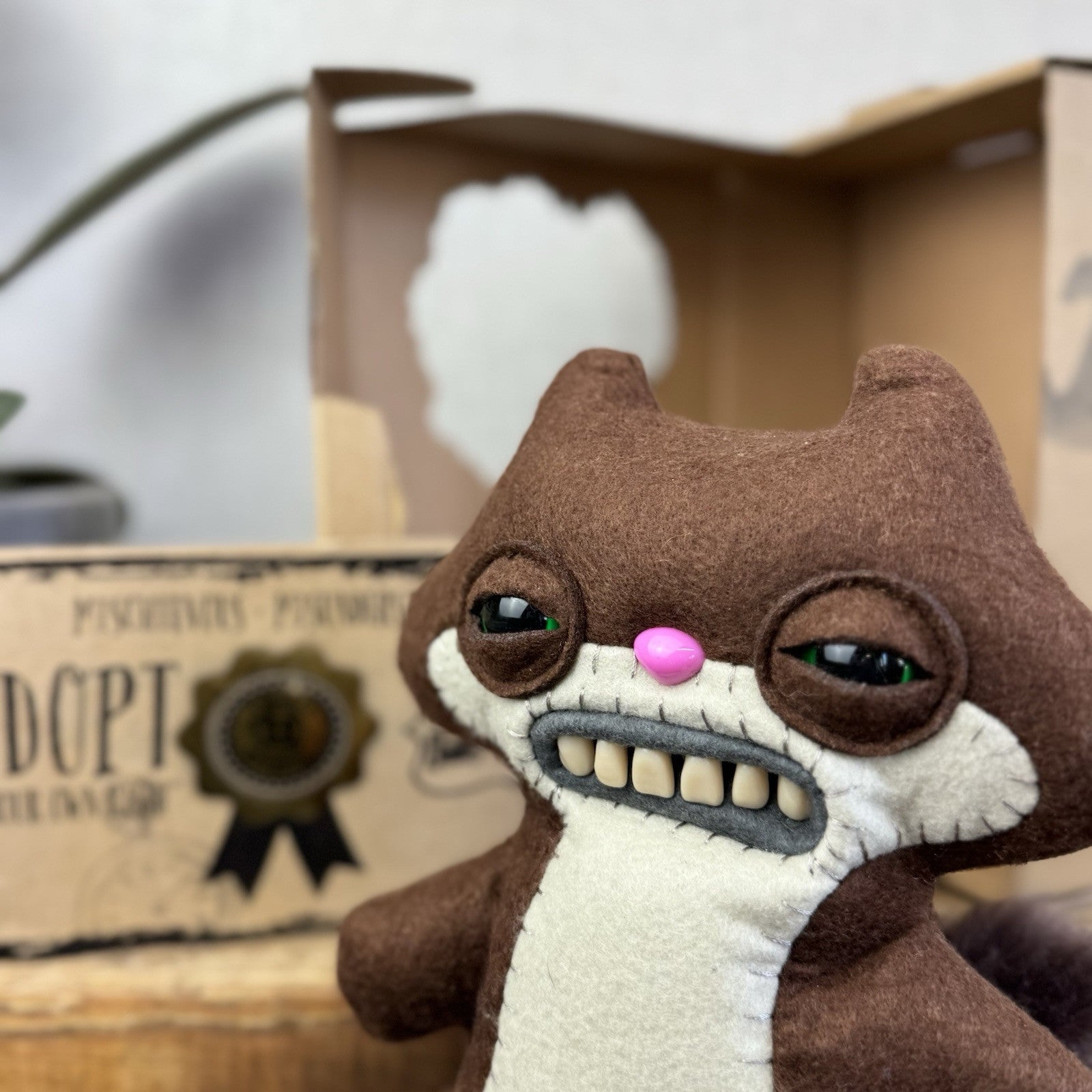 Fuggler Funny Ugly Monster - Sketchy Squirrel Brown - Rare Squirrel With Box
