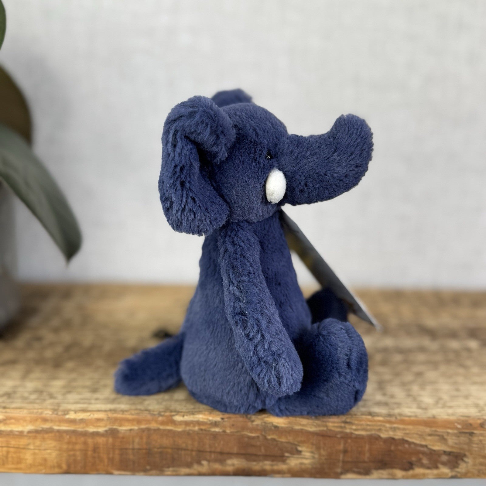 Jellycat Small Bashful Navy Elephant - Bashful Elephant Navy With Tusks NWOT 8"