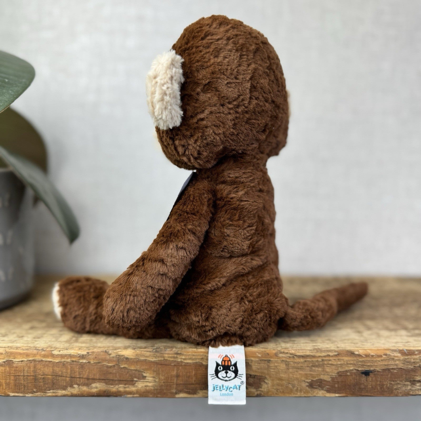 Jellycat Tuffet Monkey - Medium Brown Beanie Plush Textured Soft Toy Retired 12"
