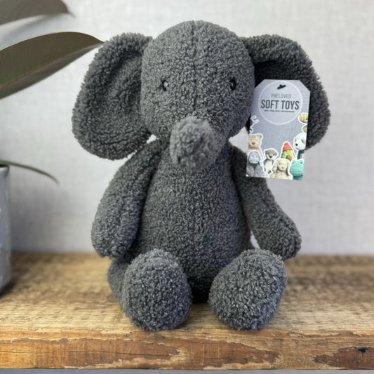 Jellycat Allenby Elephant - Medium Grey Sitting Elephant Plush Retired 12”