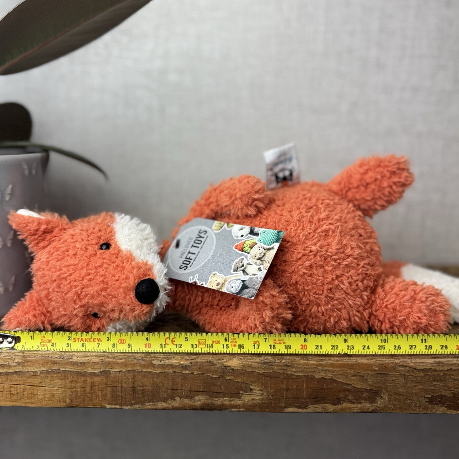 Jellycat Lupin Fox - Curly Texture Orange Fox Soft Toy Medium Retired 12”