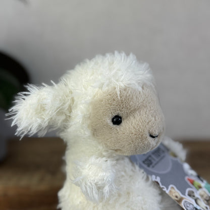 Jellycat Little Lamb - Small White/Cream Lamb Fuzzy Curly Fur Small Lamb 8"
