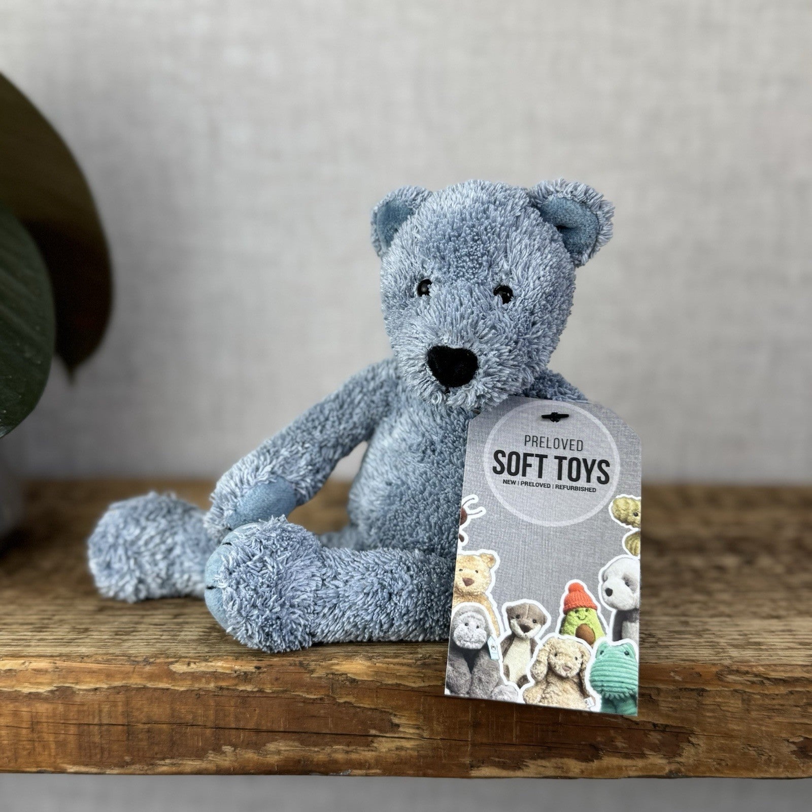 Jellycat Lil Slackajack Blue Bear Baby Slackajack Textured Blue Slackajack 8”