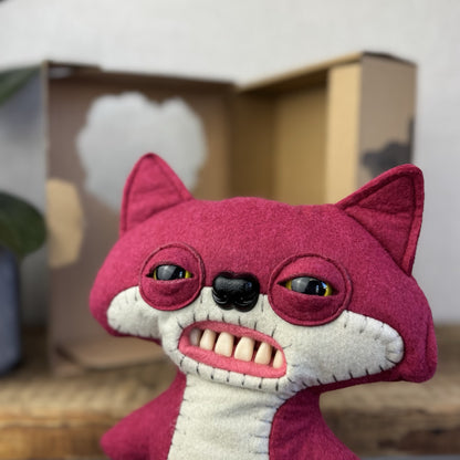Fuggler Funny Ugly Monster - Red Suspicious Fox - Red Fox Ugly Monster - Rare