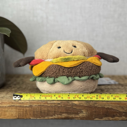 Jellycat Amuseable Burger Plush Soft Toy Food - Burger Beanie Plush Collectible