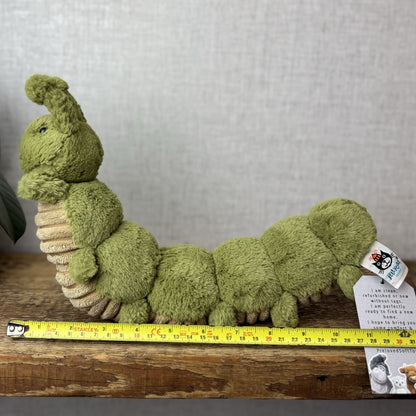 Jellycat Christopher Caterpillar Soft Toy Green Caterpillar Bug Soft Beanie 12”
