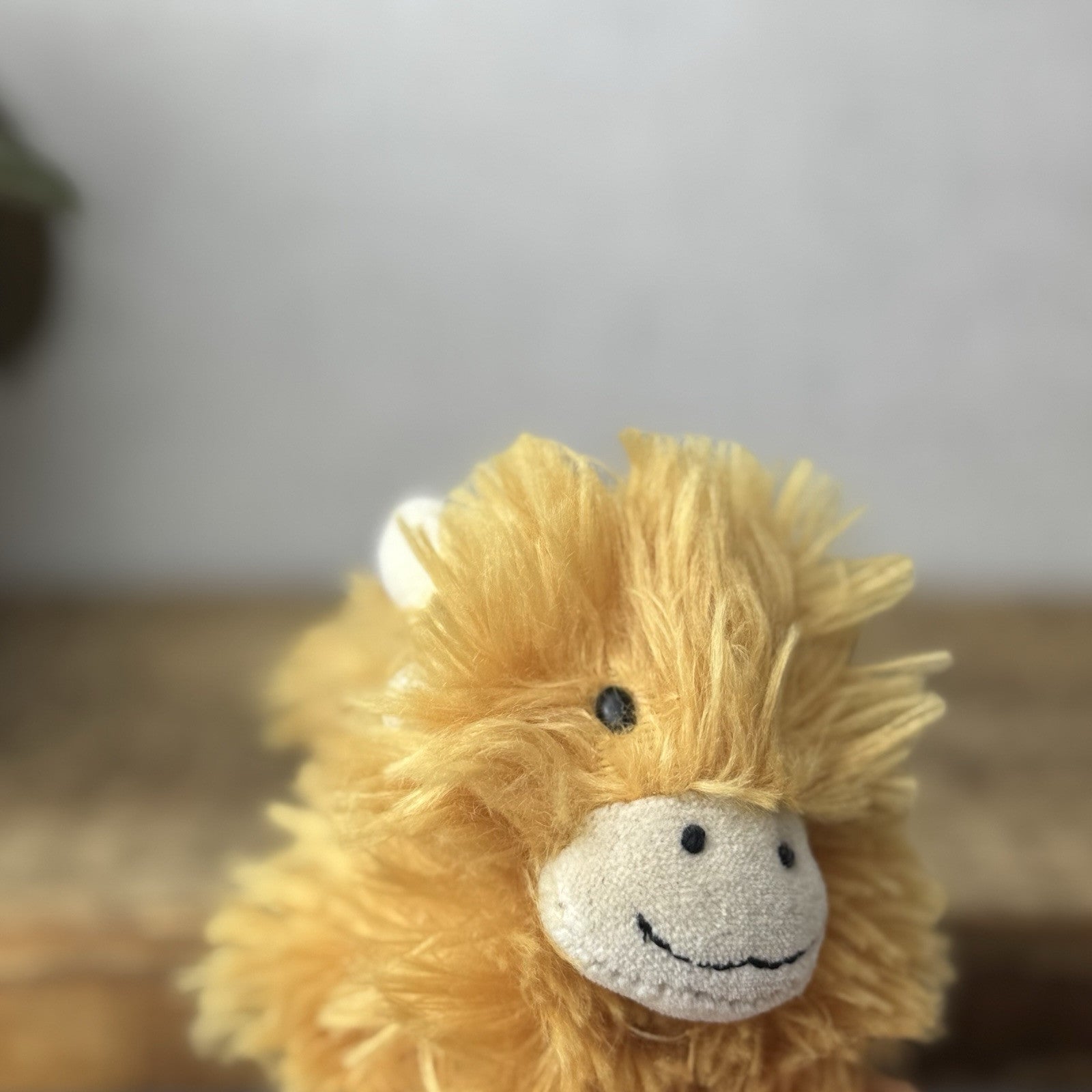Jellycat Tiny Truffles Highland Cow - Tiny Orange Fluffy Cow Mini Beanie Toy 4”