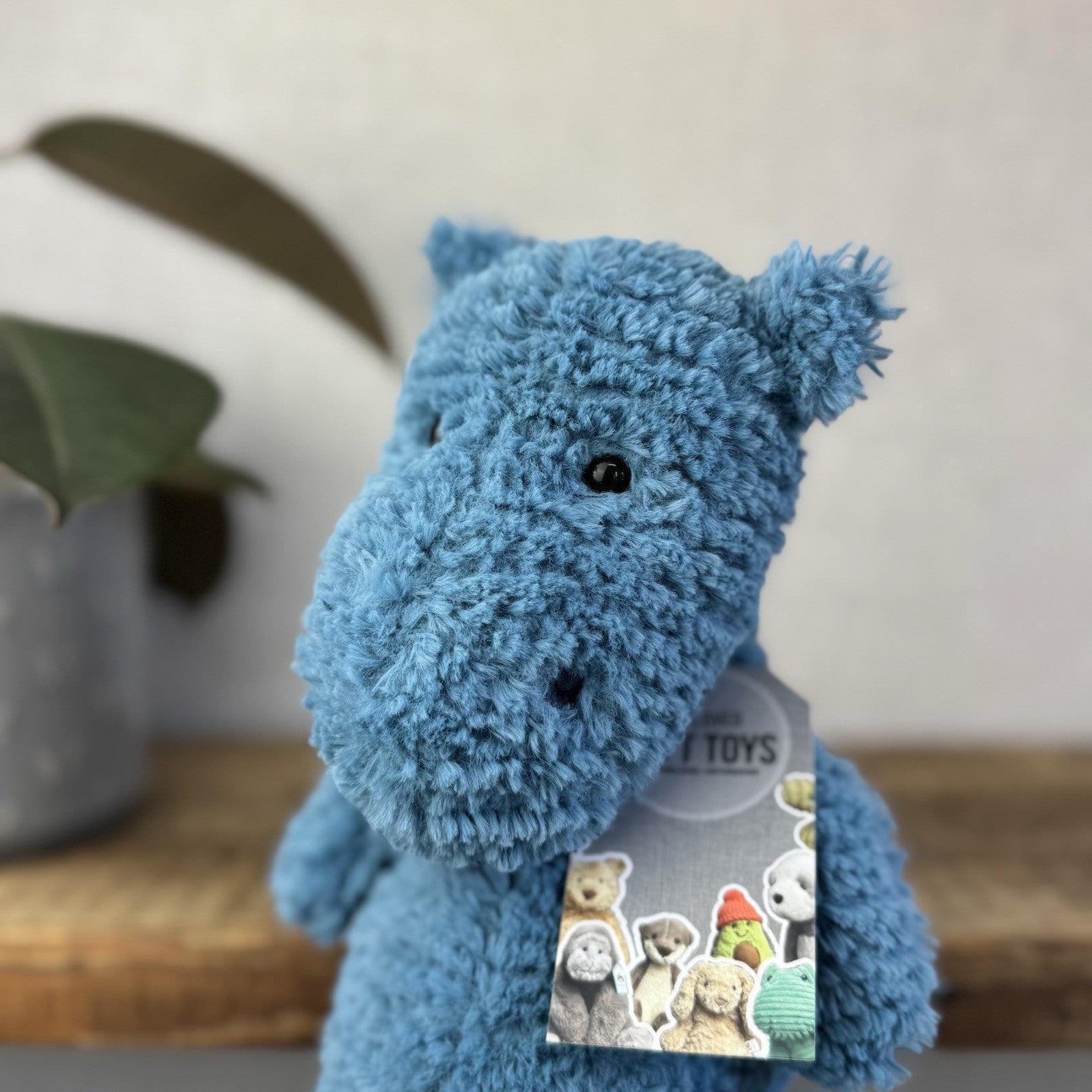 Jellycat Quangle Wangle Hippo - Blue Textured Sitting Hippopotamus Beanie 12"
