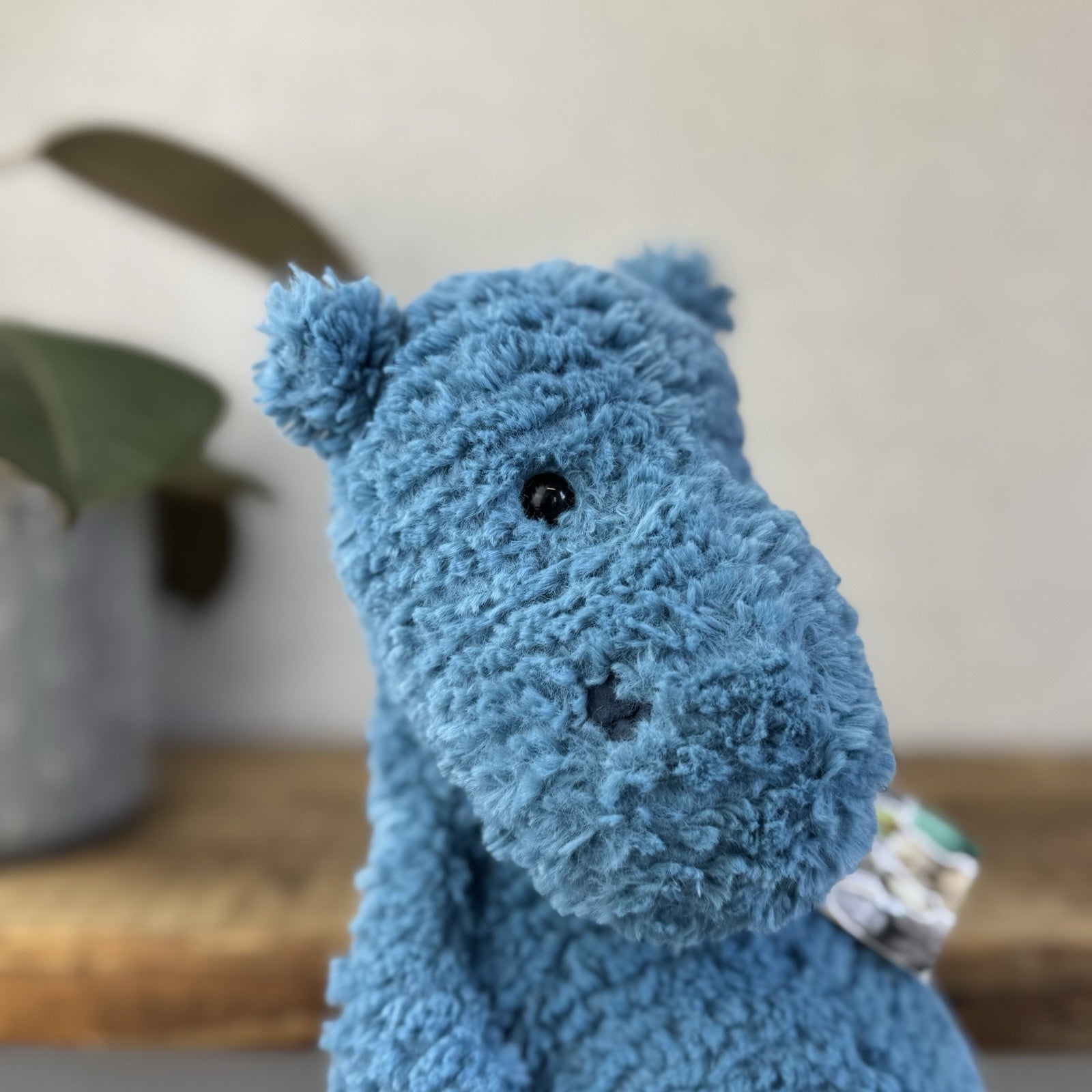 Jellycat Quangle Wangle Hippo - Blue Textured Sitting Hippopotamus Beanie 12"