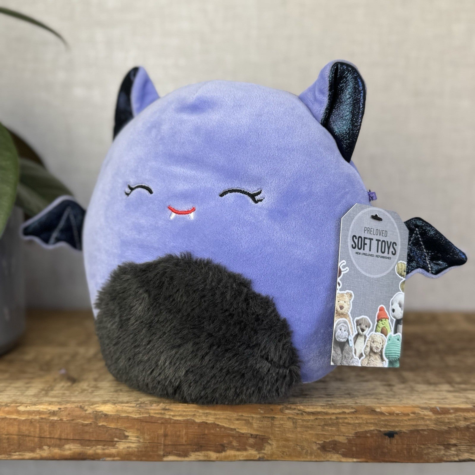 Squishmallow Jody The Purple Bat, Black/Puprle Bat Squish Small Spooky Cute 7.5"
