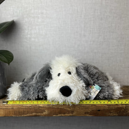 Jellycat Medium Truffles Chaucer Dog - Cream/Grey Floppy Dog Pillow Retired 14”