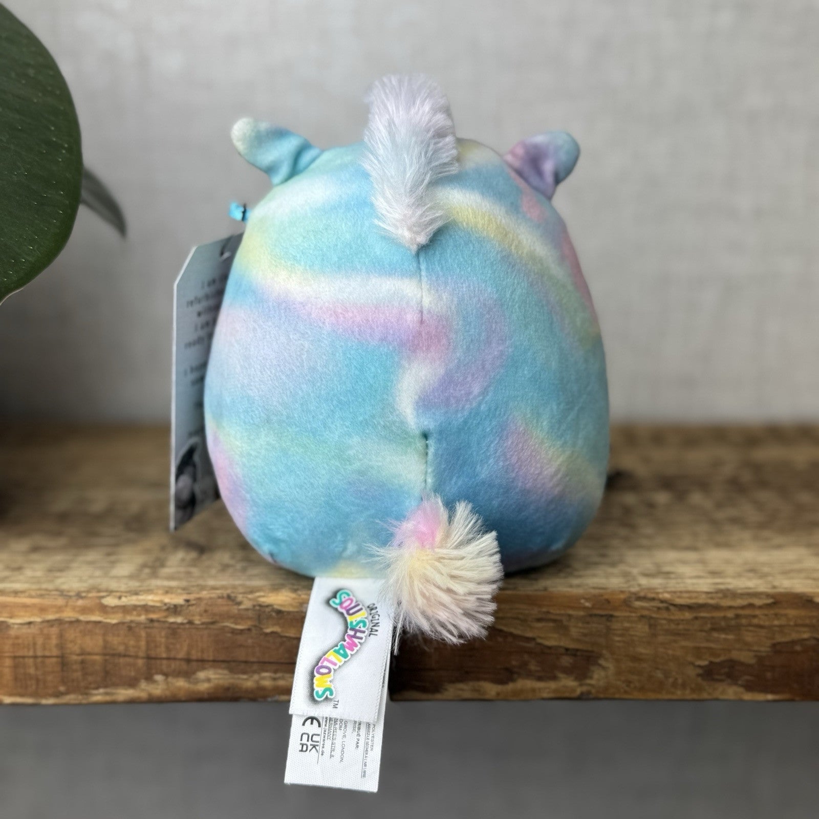 Squishmallow Rodina Unicorn Pegasus - Tie-dye Unicorn Wings Sparkly Blue/pink 5"