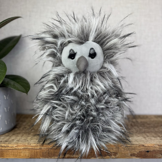 Jellycat Gloria Owl - Large Fluffy Owl Rare Retired Grey/Silver Sparkly Bird 12"