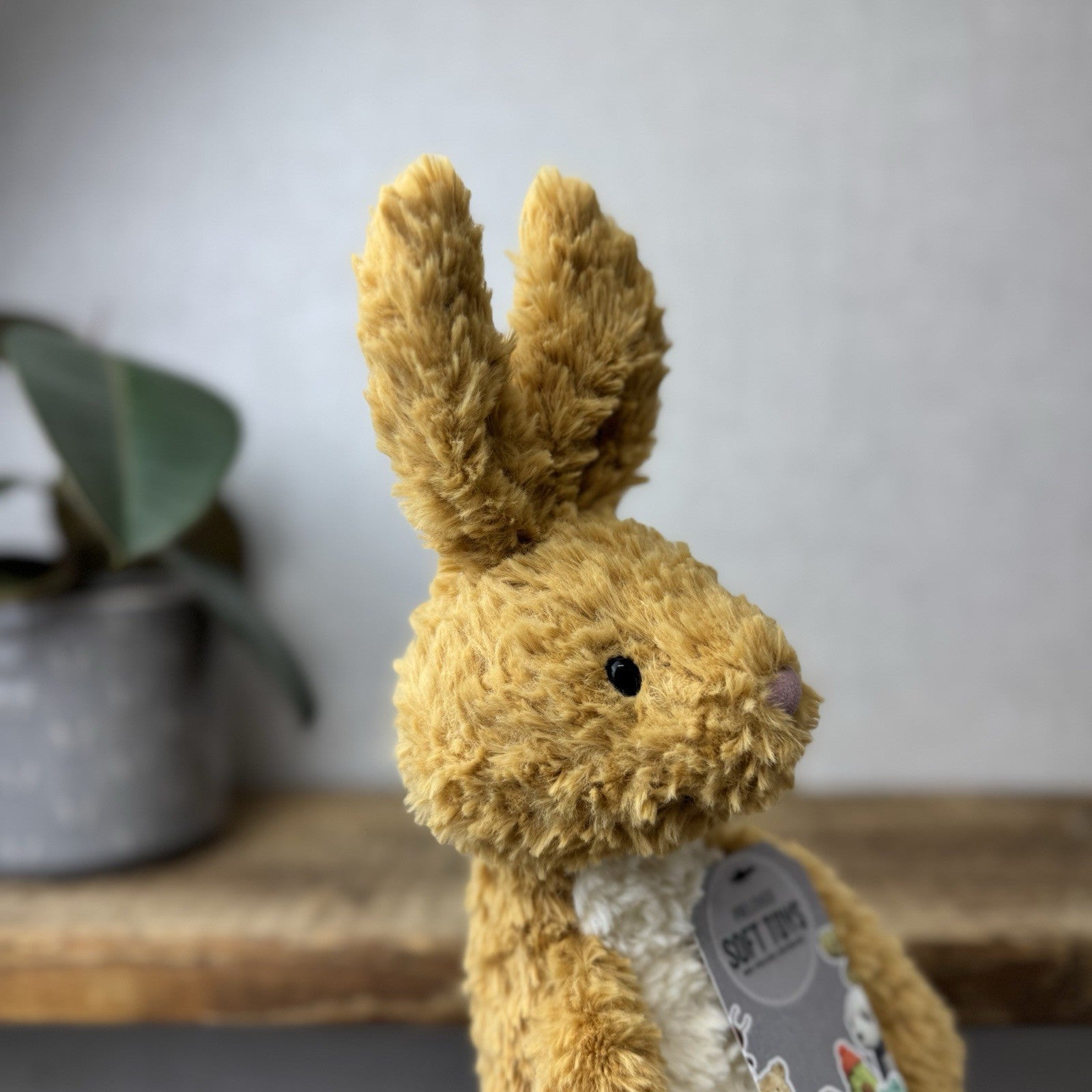 Jellycat Crumble Rabbit - Retired Textured Crumble Mustard Bunny Toy Medium 12"