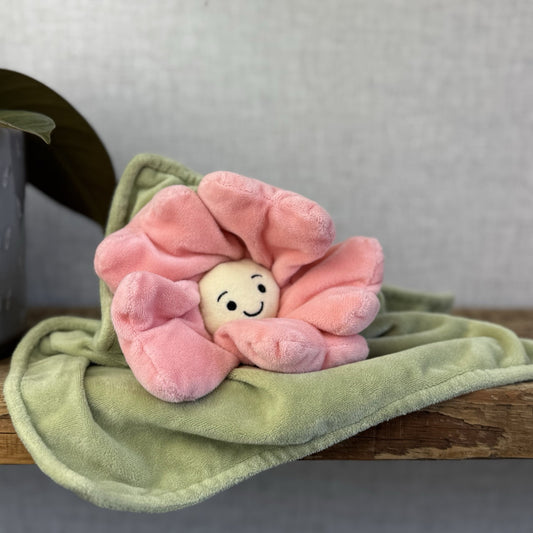 Jellycat Fleury Petunia Soother - Pink Flower Soft Comfort Blanket Baby Girl