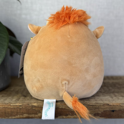 Squishmallow Quinick Brown/Orange Cow Fluffy Hair Cute Cow Squish Small 7.5"